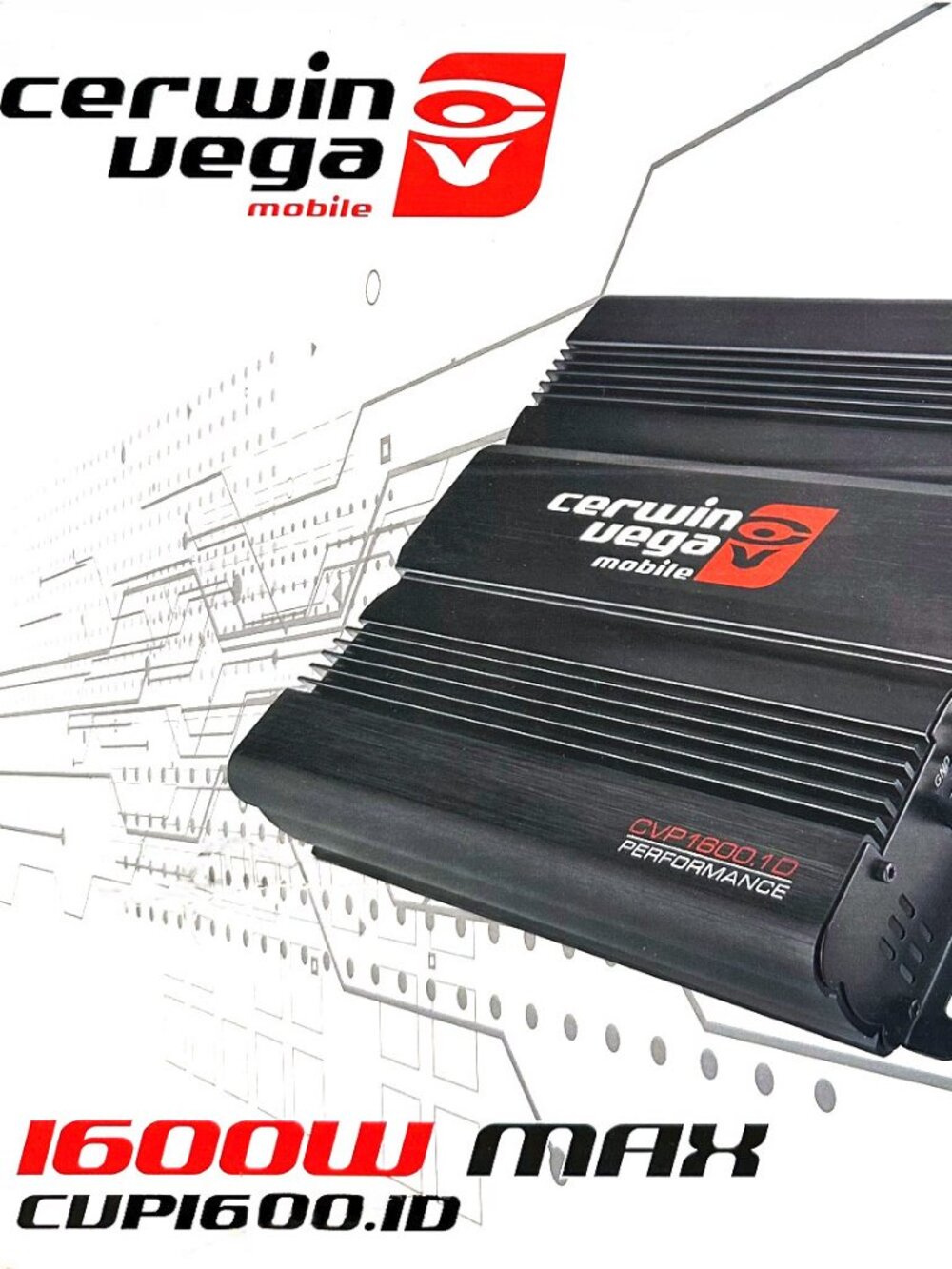 Cerwin-Vega CVP1600.1D Single Channel 1600W 2 Ohm Monoblock Amplifier